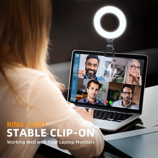 Ring Light for Laptop Zoom Meetings, Video Conference Lighting Kit, 5“ Clip  On Ring Light for Video Conferencing Skype Video Call/Virtual Meeting/Zoom